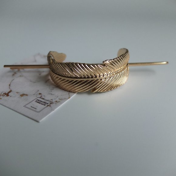 Feather Bun Cuff 3 in 1 - Gold - Picture 3 of 7